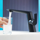 Torneira da bacia preto torneiras pia do banheiro único punho buraco torneira da bacia quente e fria misturadora guindaste 855938