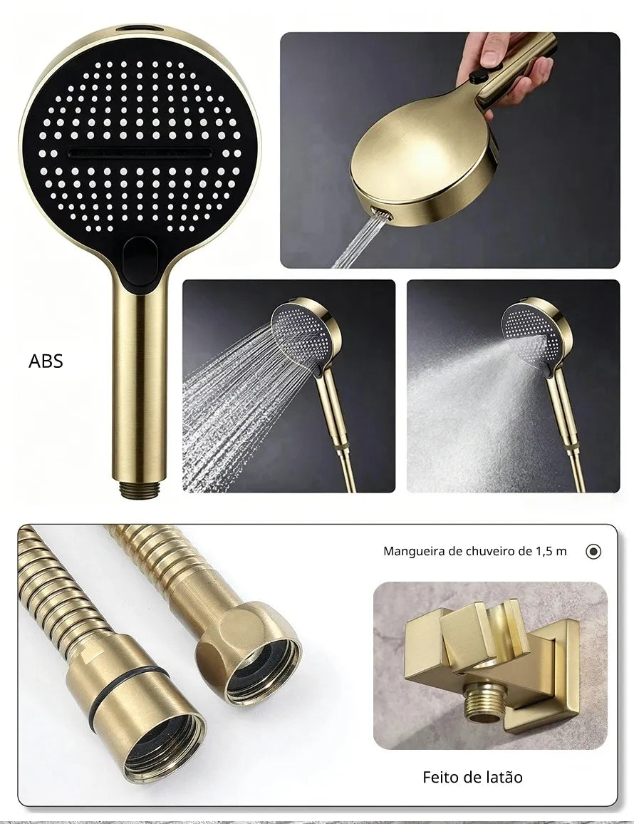 Ducha De Teto Embutir Inox 58x38 LED Bluetooth Spa Imperiale - Homedeccori