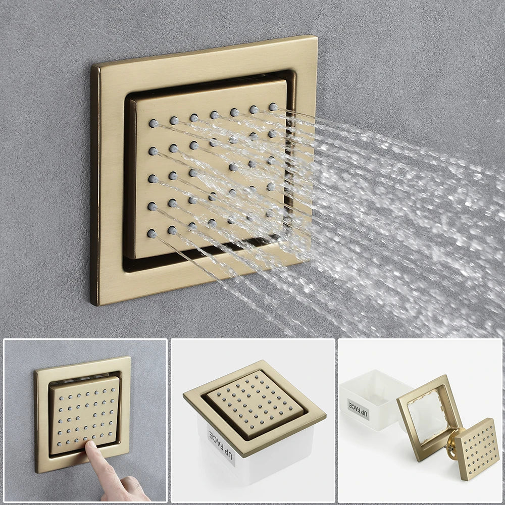 Ducha De Teto Embutir Inox 55x55 LED Bluetooth Spa Cremona - Homedeccori