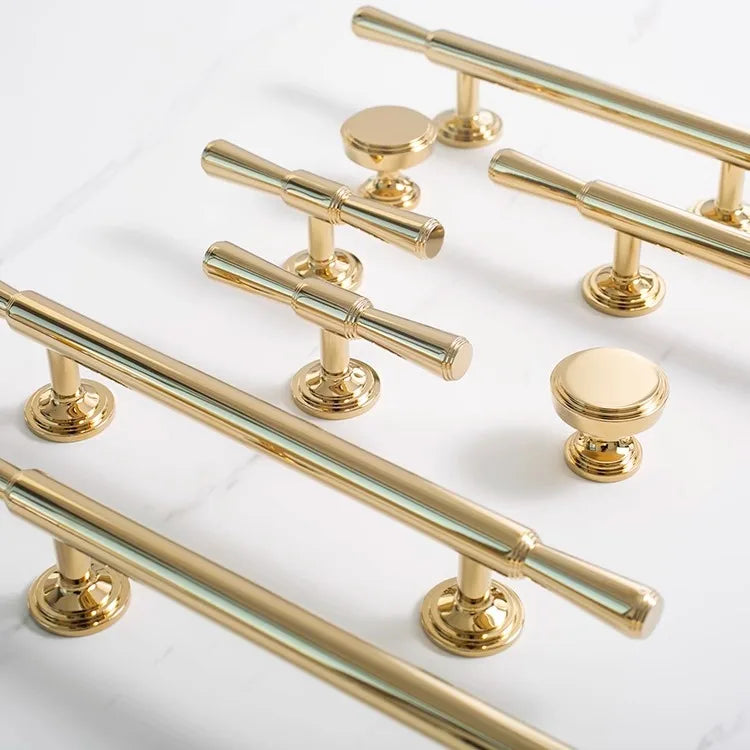 Puxador Alça e Ponto Latão Maciço Dourado Minimalista Taranto - foto 9
