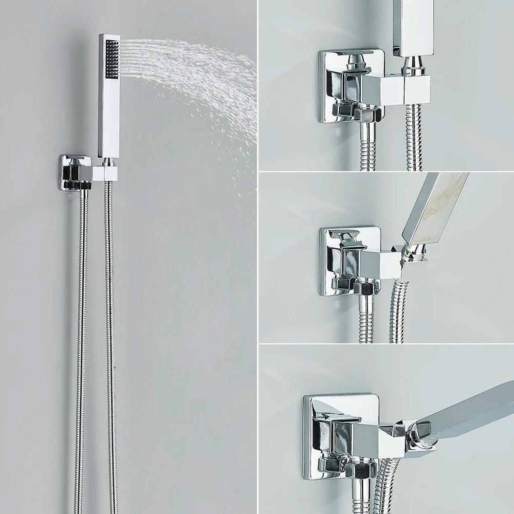 Chuveiro De Teto Quadrado Inox Cromado Ultraslim