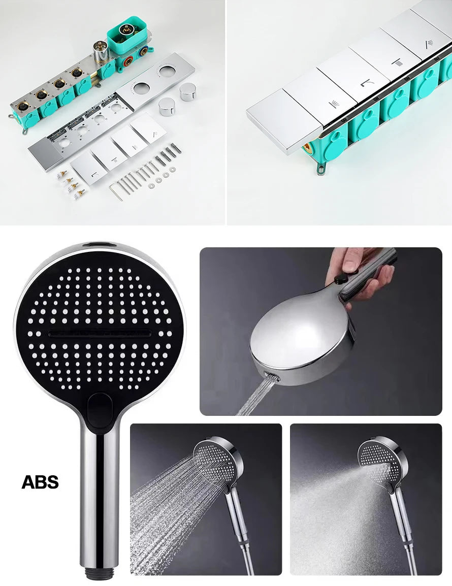 Ducha De Teto Embutir Inox 90x30 LED Bluetooth Spa Majestic - Homedeccori