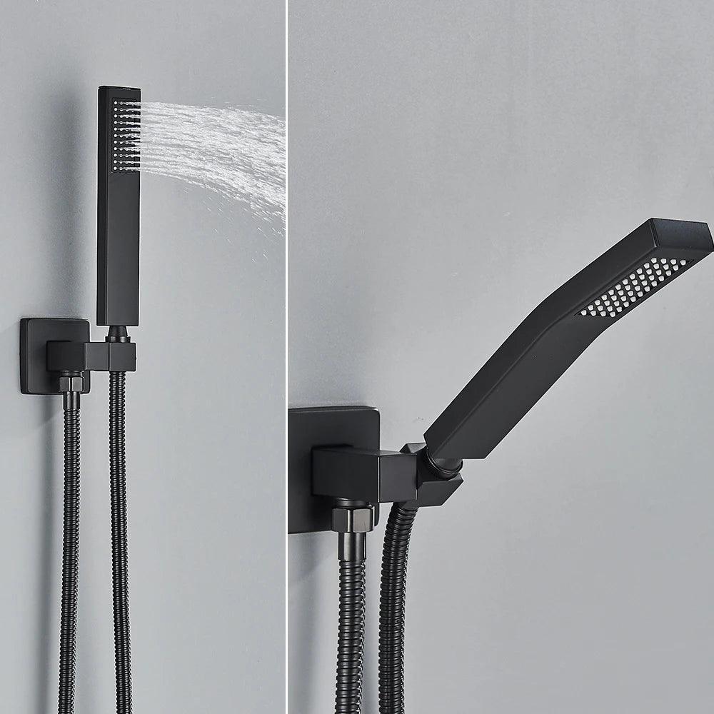 Chuveiro De Teto Quadrado Inox Preto Fosco Ultraslim