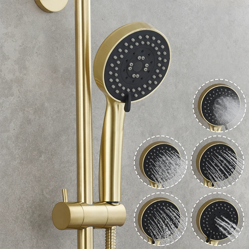 Barra Deslizante Ducha Manual Inox Ajustável 5 Funções Luino