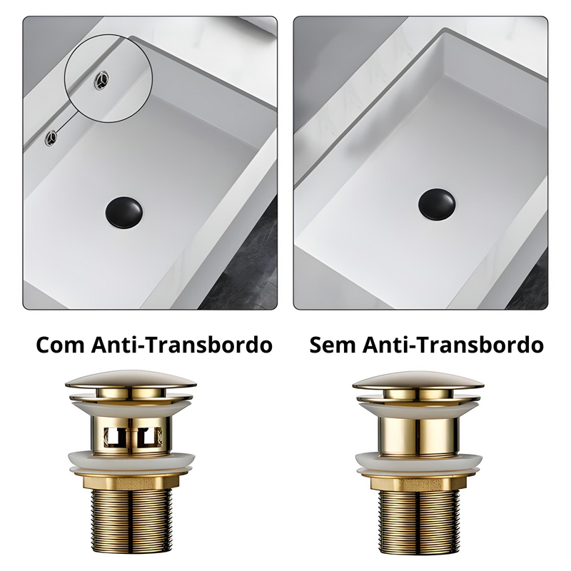 Válvula De Escoamento Click Para Cuba De Banheiro Safeb