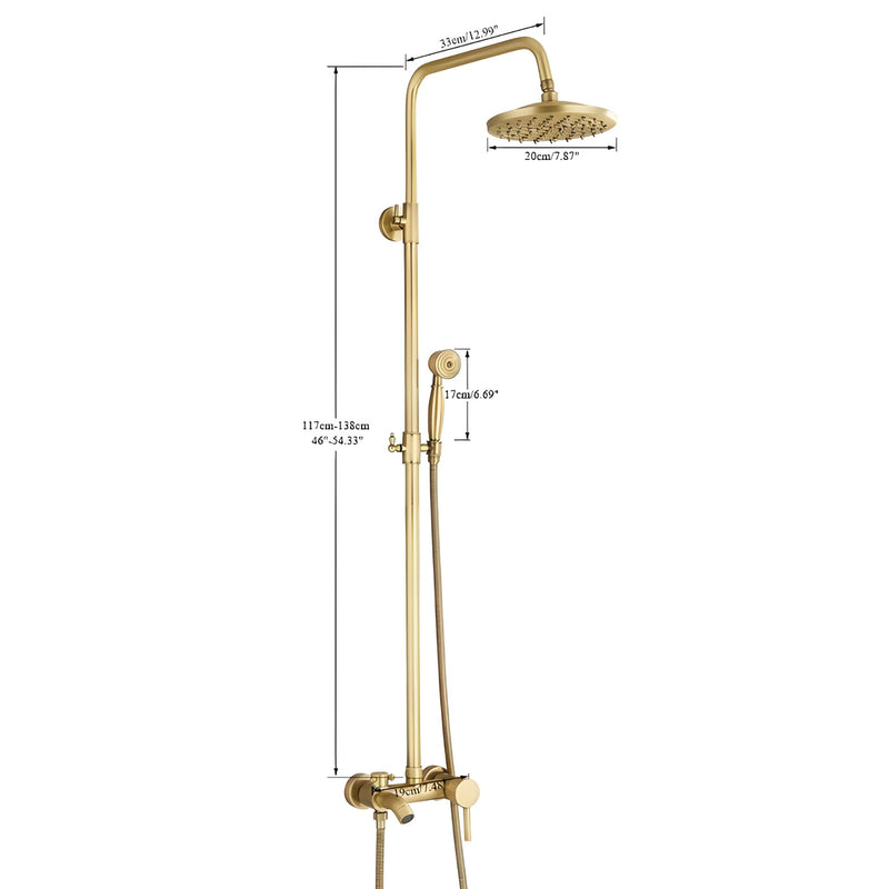 Chuveiro Vintage Com Torneira e Misturador Bronze Antigo Spark