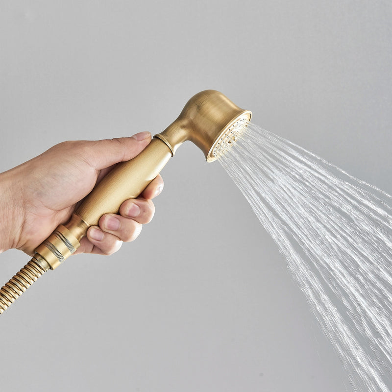 Chuveiro Vintage Com Torneira e Misturador Bronze Antigo Spark
