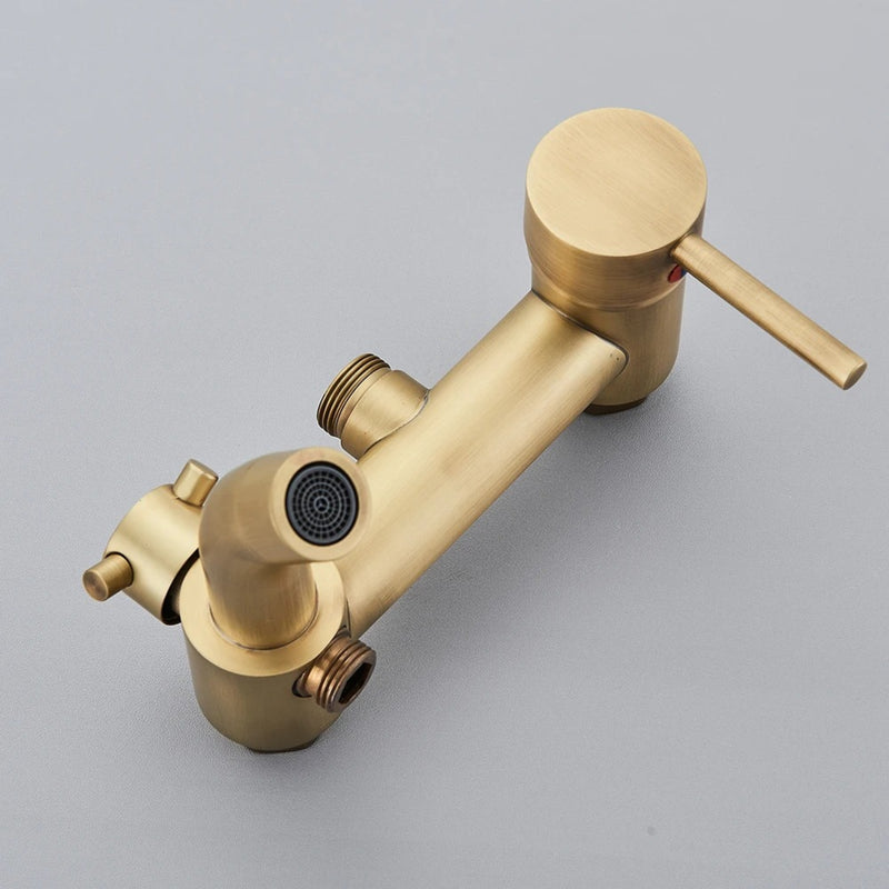 Chuveiro Vintage Com Torneira e Misturador Bronze Antigo Spark