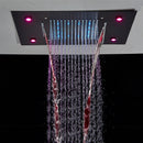 Conjunto Chuveiro Teto Inox Cascata LED Spa AquaLuminos