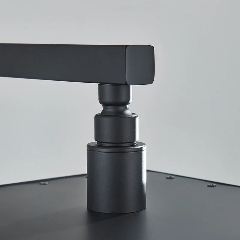 Chuveiro Gás Inox Quadrado Parede LED 40cm Completo ShowerLuxe