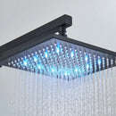 Chuveiro Gás Inox Quadrado Parede LED 40cm Completo ShowerLuxe