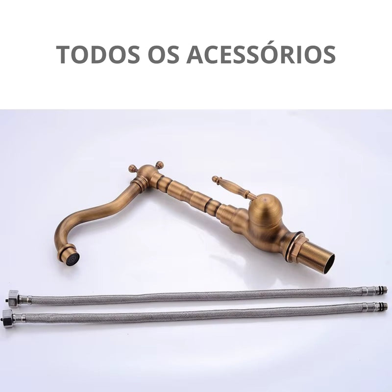 Torneira Vintage Retro Monocomando Banheiro Lavatório Manor