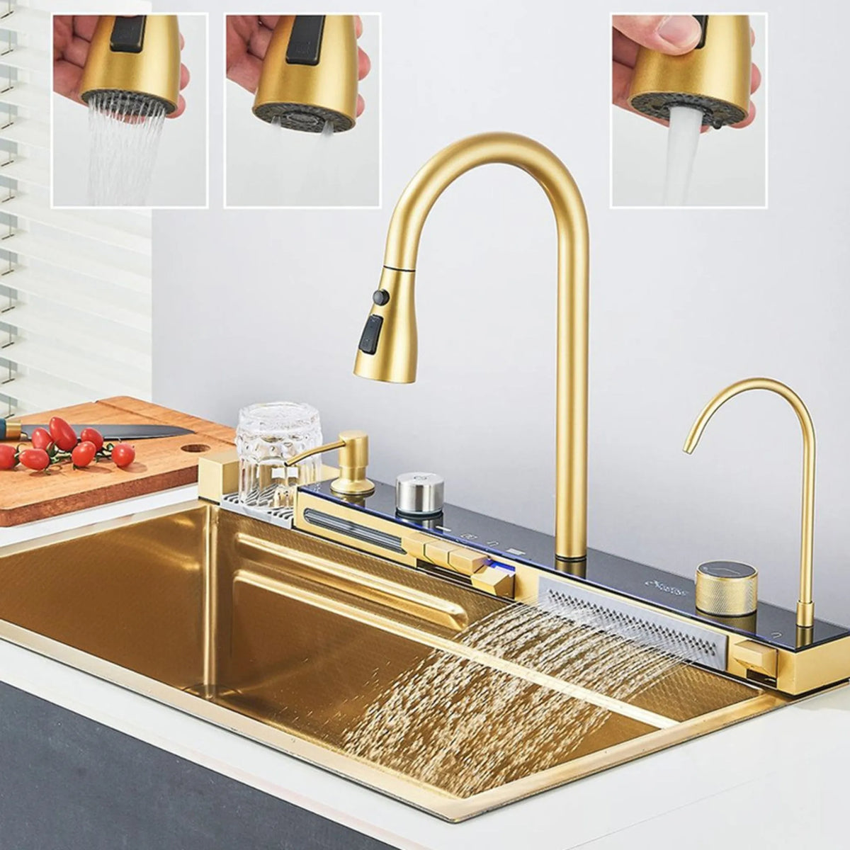 Cuba Gourmet Inox Cozinha Pia Dourada 75x45 FluidPure - Homedeccori