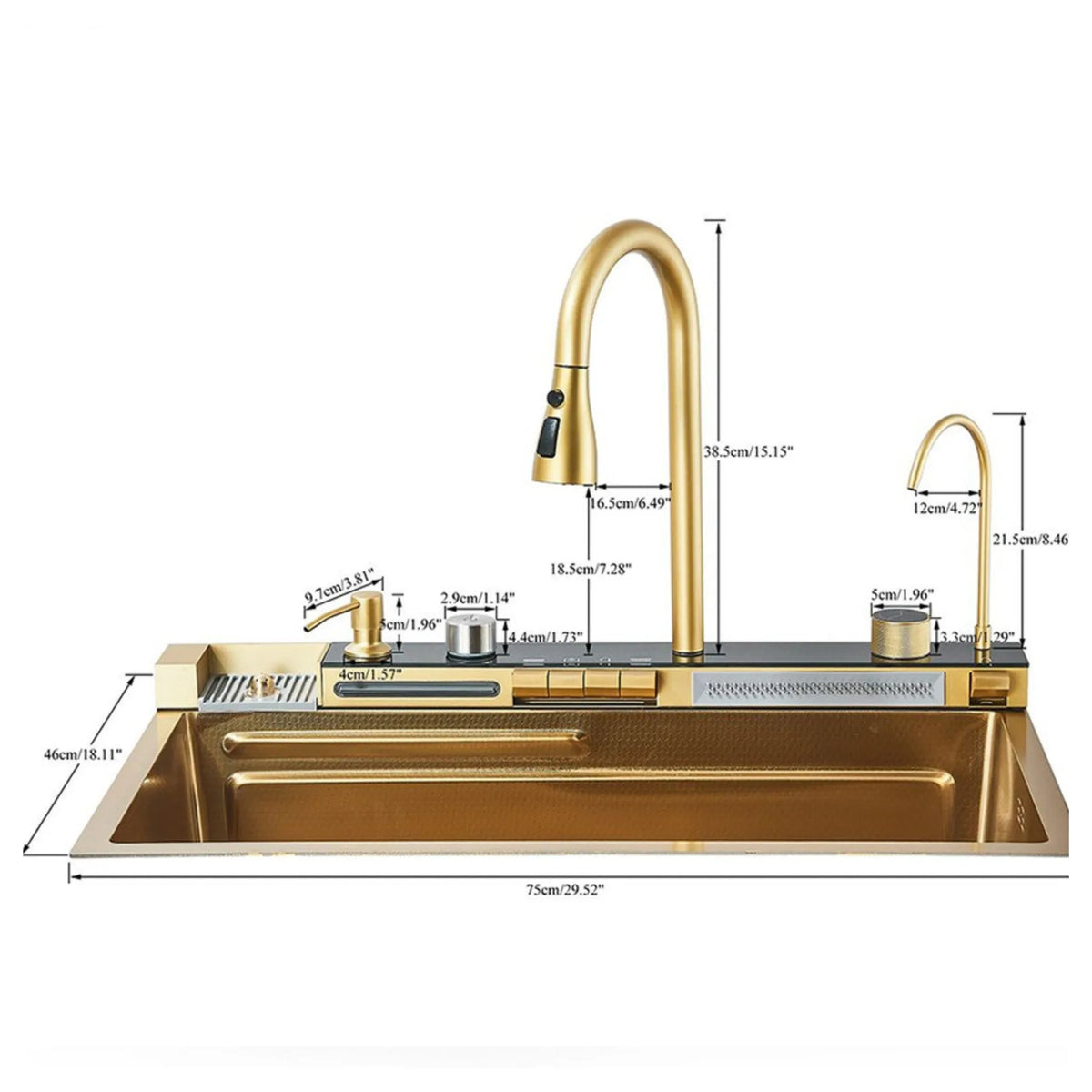 Cuba Gourmet Inox Cozinha Pia Dourada 75x45 FluidPure - Homedeccori