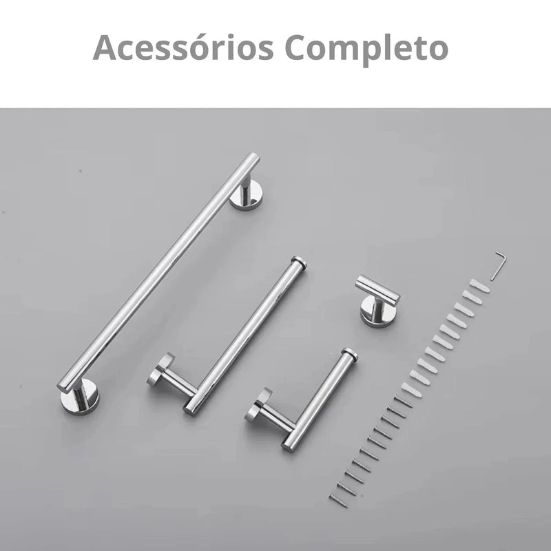 Acessórios Para Banheiro Inox Cromado Belfor Homedeccori