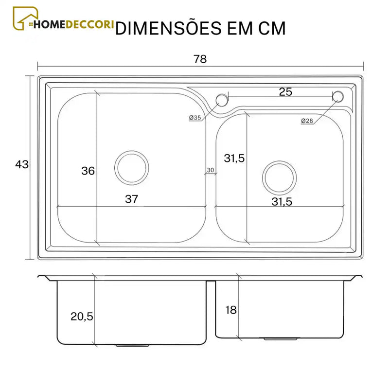 A Fazer Cuba Pia Inox Dourada Quadrada Cozinha Gourmet Com Acessórios 60X45 Brinovar Pia De