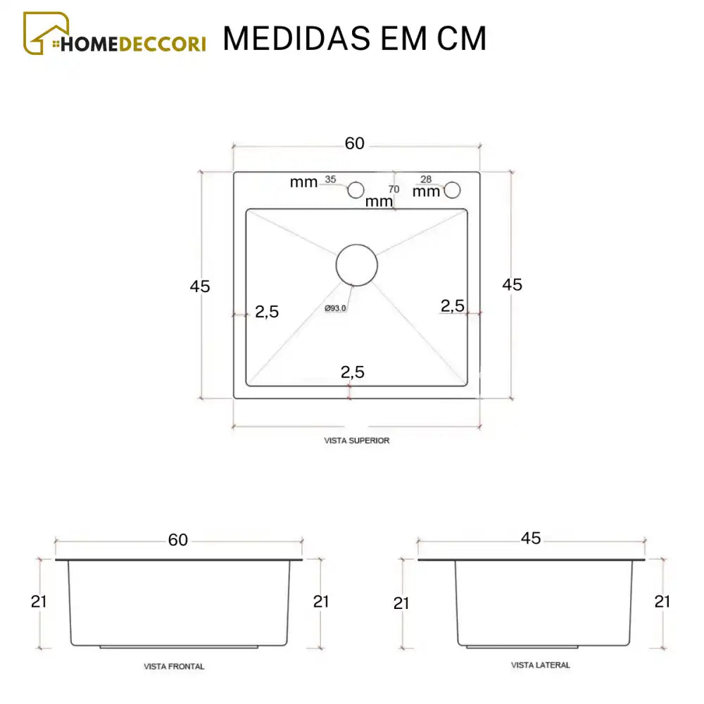 A Fazer Cuba Pia Inox Dourada Quadrada Cozinha Gourmet Com Acessórios 60X45 Brinovar Pia De