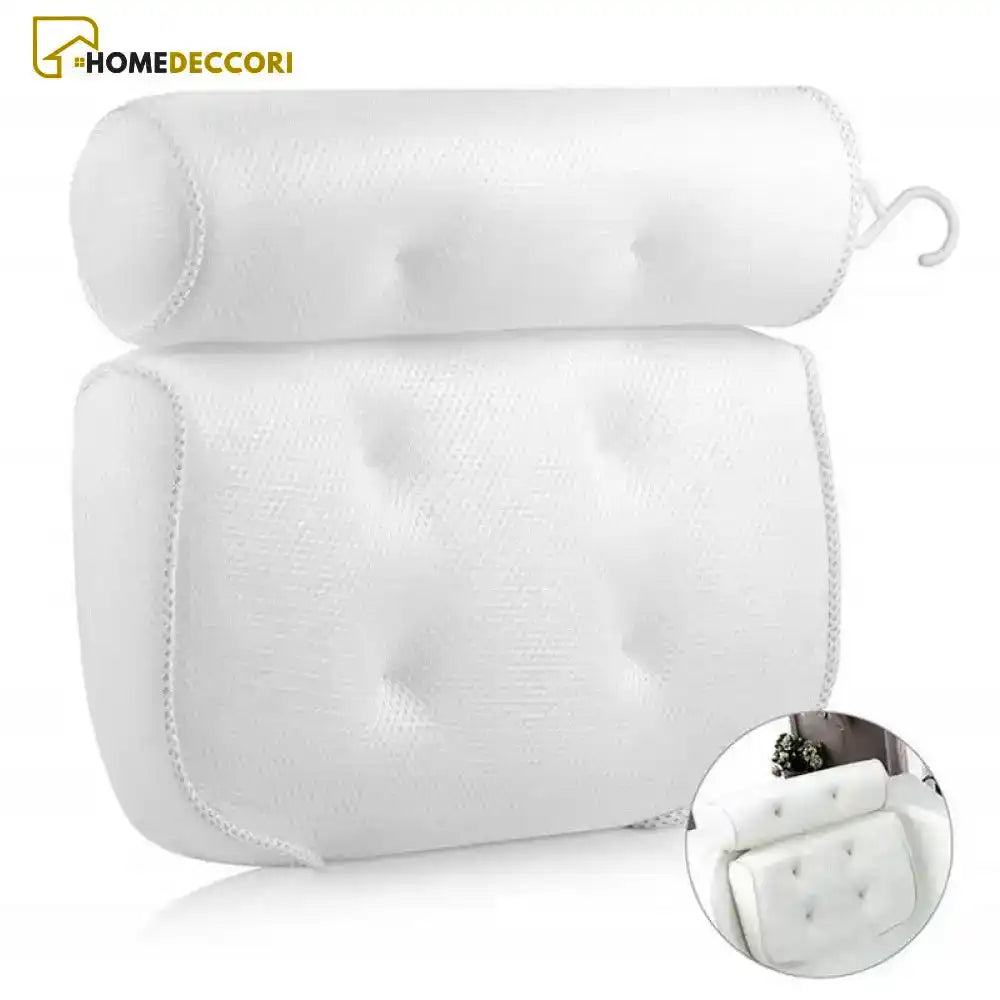Almofada Para Banheira Spa Branca De Luxo 3d Antiderrapante - Homedeccori