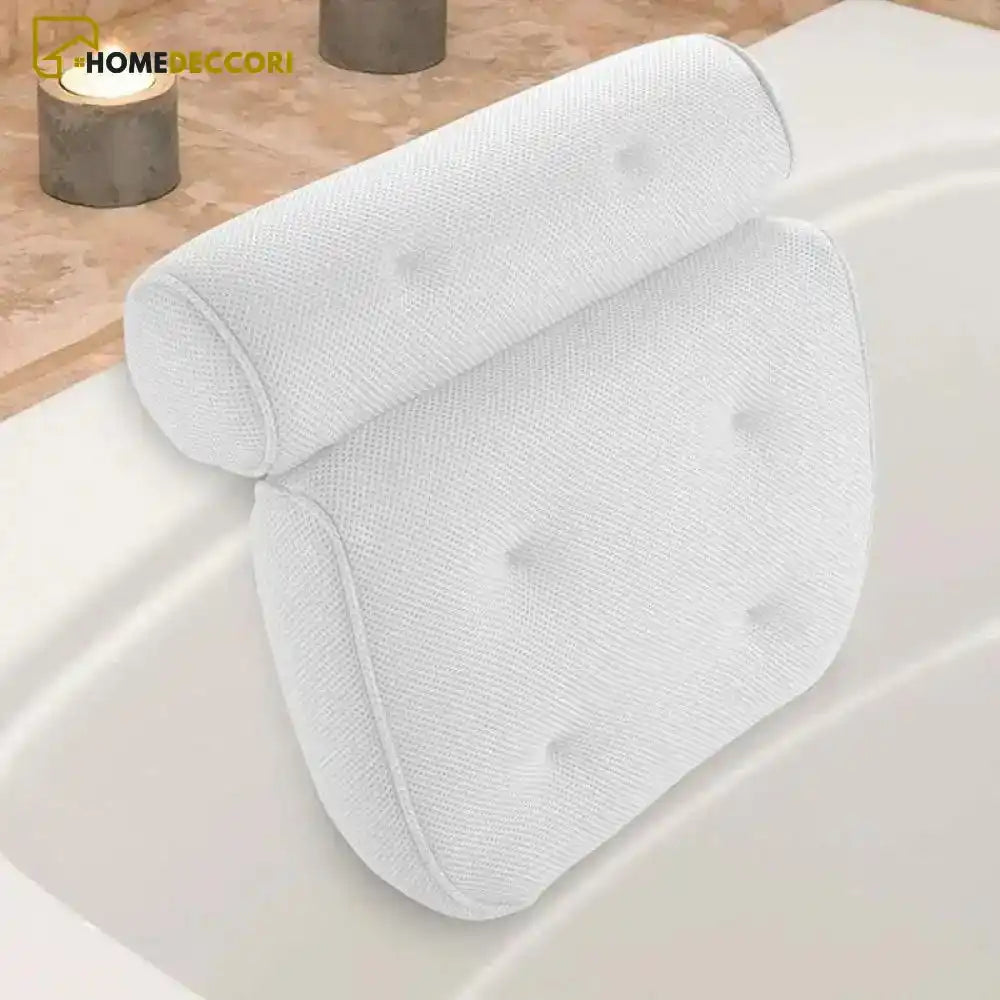 Almofada Para Banheira Spa Branca De Luxo 3d Antiderrapante - Homedeccori