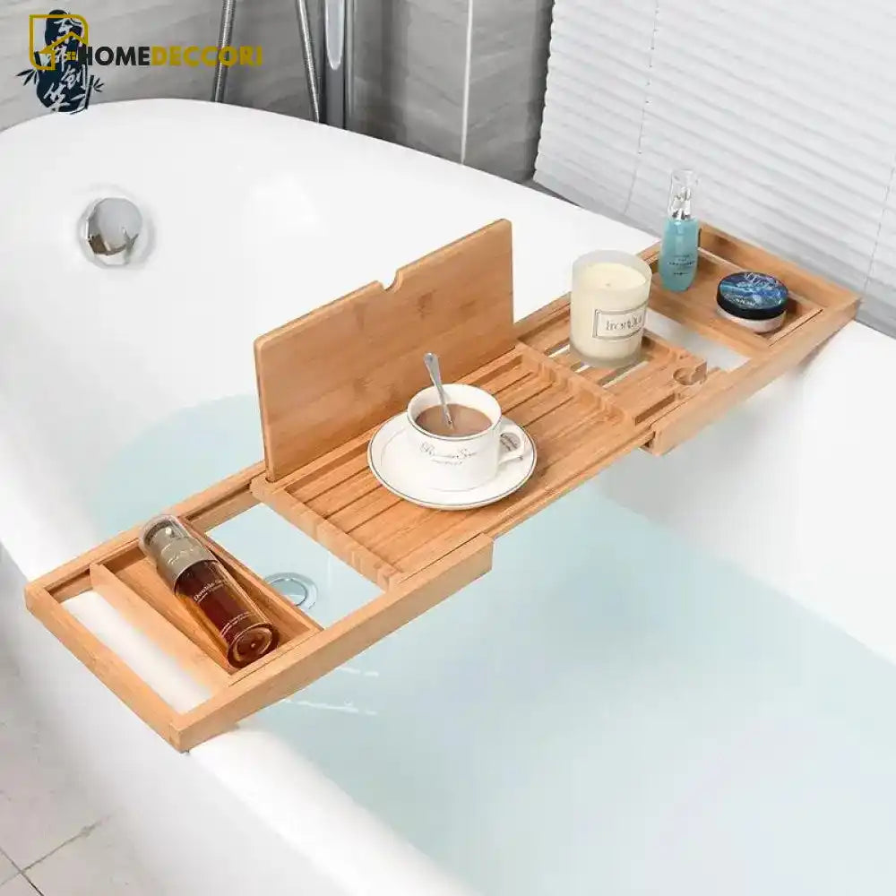 Bandeja Para Banheiras De Bambu Luxo Telescópica - Homedeccori