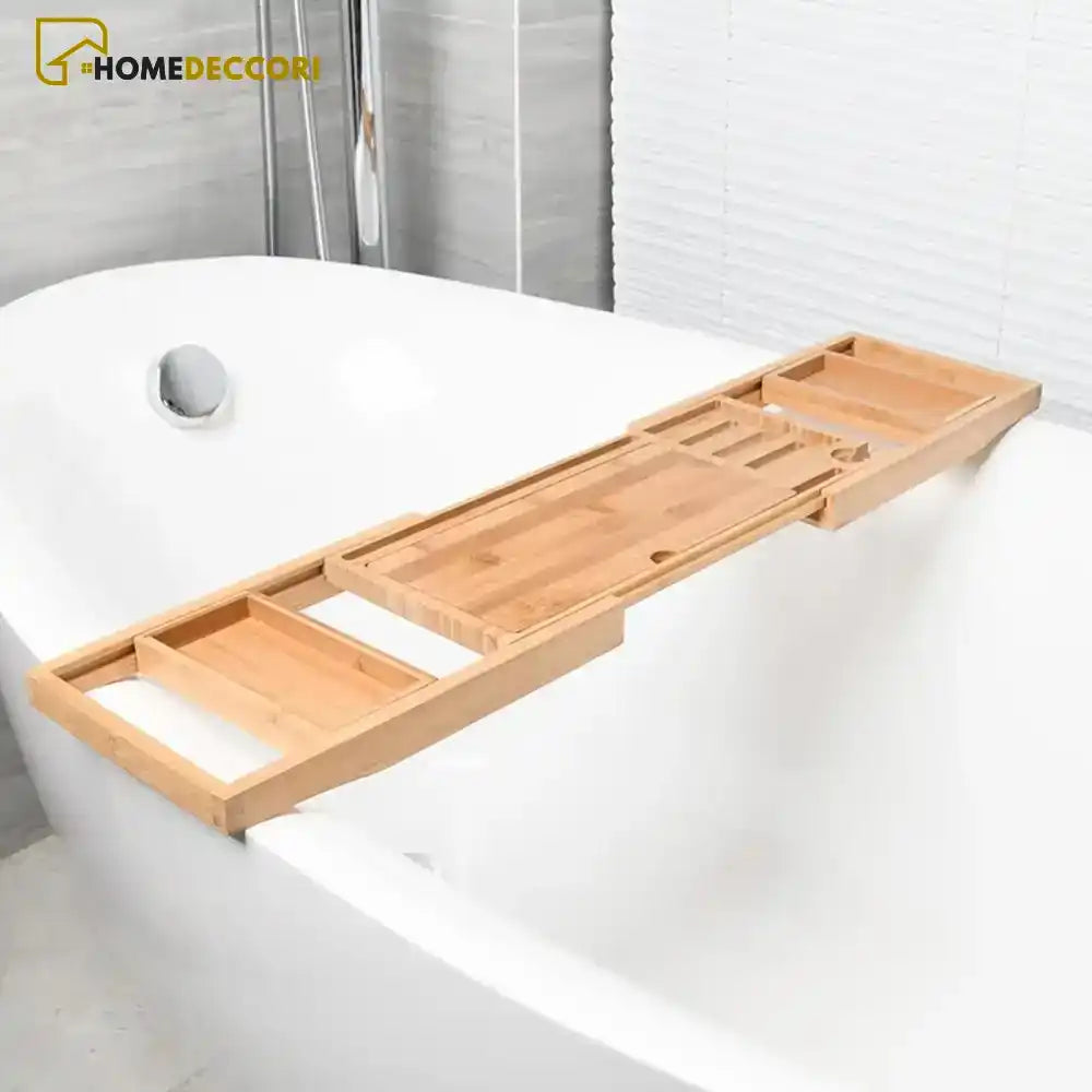 Bandeja Para Banheiras De Bambu Luxo Telescópica - Homedeccori