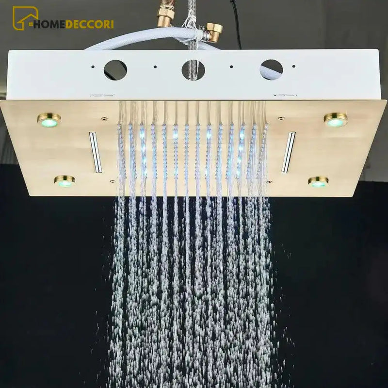 Ducha De Teto Embutir Spa Ef Led Chuva Com Cascata De Inox - Homedeccori