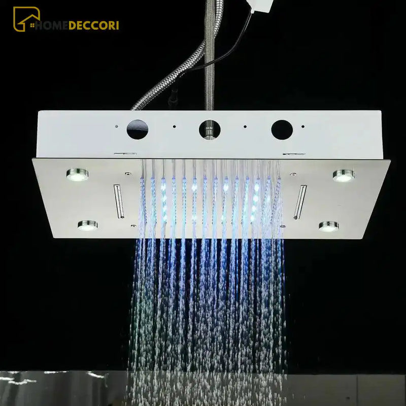 Ducha De Teto Embutir Spa Ef Led Chuva Com Cascata De Inox - Homedeccori