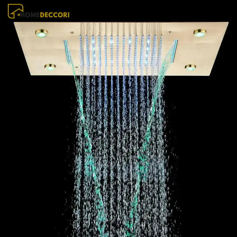 Ducha De Teto Embutir Spa Ef Led Chuva Com Cascata De Inox - Homedeccori