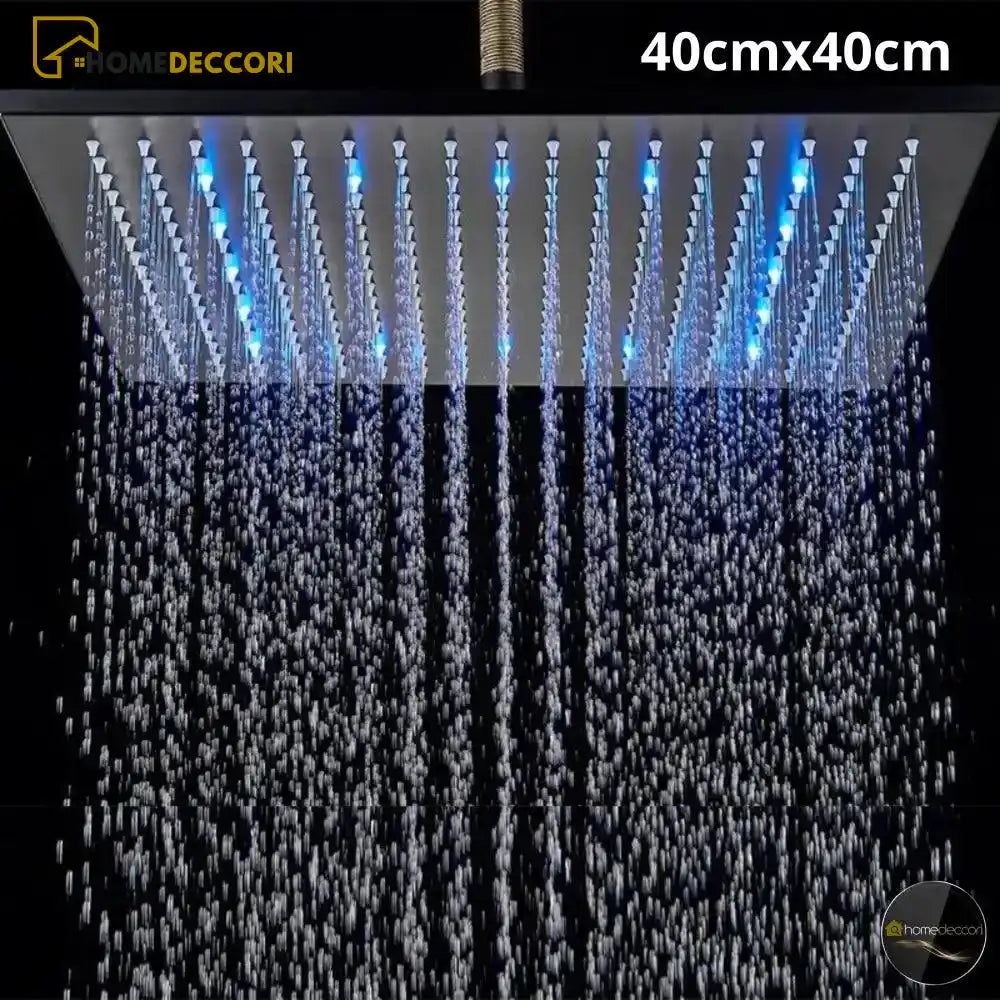 Ducha De Teto Inox Quadrado 40Cm Led Slim Aqualuxe Grupo 01 Ducha De Teto