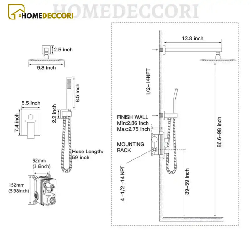 Kit Completo De Ducha Parede Misturador Cromado Nuvole Relax - Homedeccori