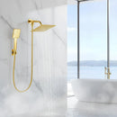 Chuveiro Ducha Inox Quadrado Com Ducha Manual E Desviador AquaLine