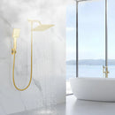 Chuveiro Ducha Inox Quadrado Com Ducha Manual E Desviador AquaLine