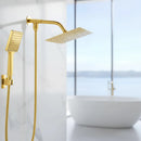 Chuveiro Ducha Inox Quadrado Com Ducha Manual E Desviador AquaLine