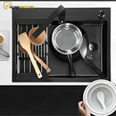 Cuba Gourmet Cozinha Inox Preto Quadrada Com Acessórios Preta