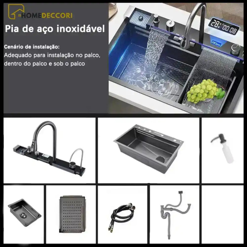 Cuba Gourmet Inox Cozinha Pia Multifuncional Inteligente Completa A2 / Á Pronto Entrega Pia De