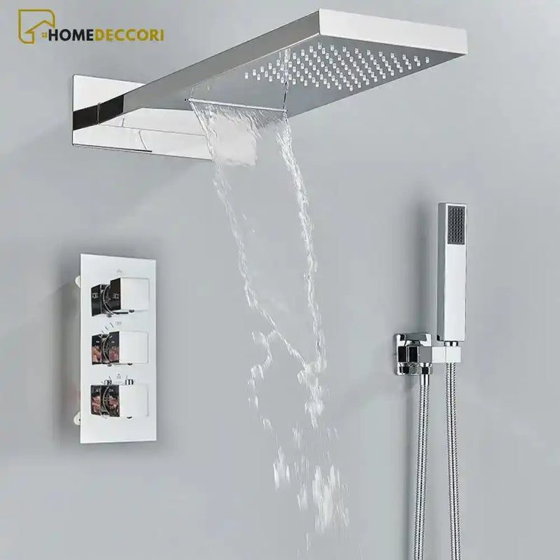 Chuveiro Cascata Parede Inox Conjunto Completo Spa Urban - Homedeccori