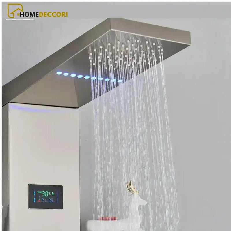 Ducha Vertical Spa Royal Hidromassagem Cascata Led Display Digital Inox - Homedeccori