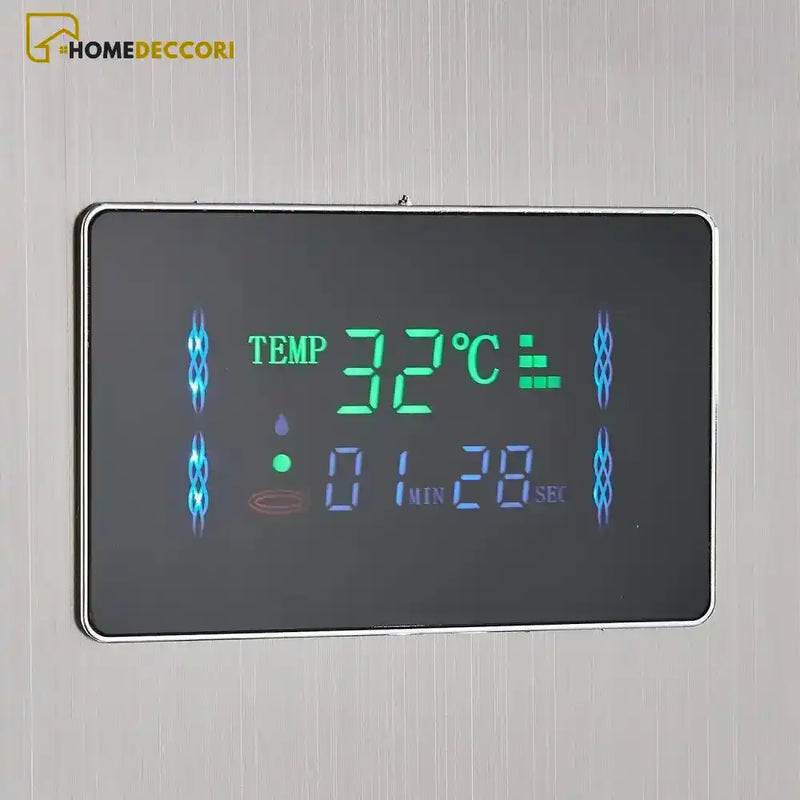 Ducha Vertical Spa SlimFlow Hidromassagem Cascata Led Display Digital Inox - Homedeccori