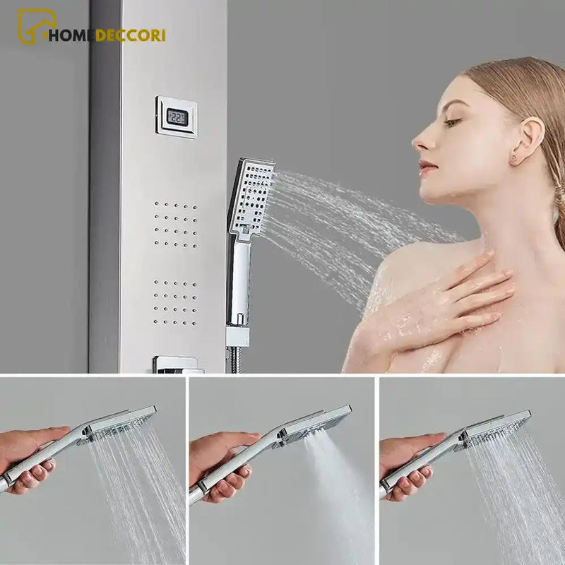 Ducha Vertical Spa Hidromassagem Cascata Inox AquaZen - Homedeccori