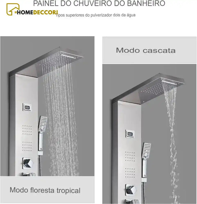 Ducha Vertical Spa Hidromassagem Cascata Inox AquaZen - Homedeccori