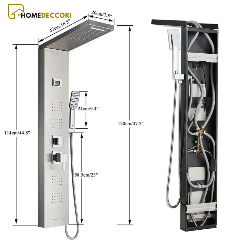 Ducha Vertical Spa Hidromassagem Cascata Inox AquaZen - Homedeccori