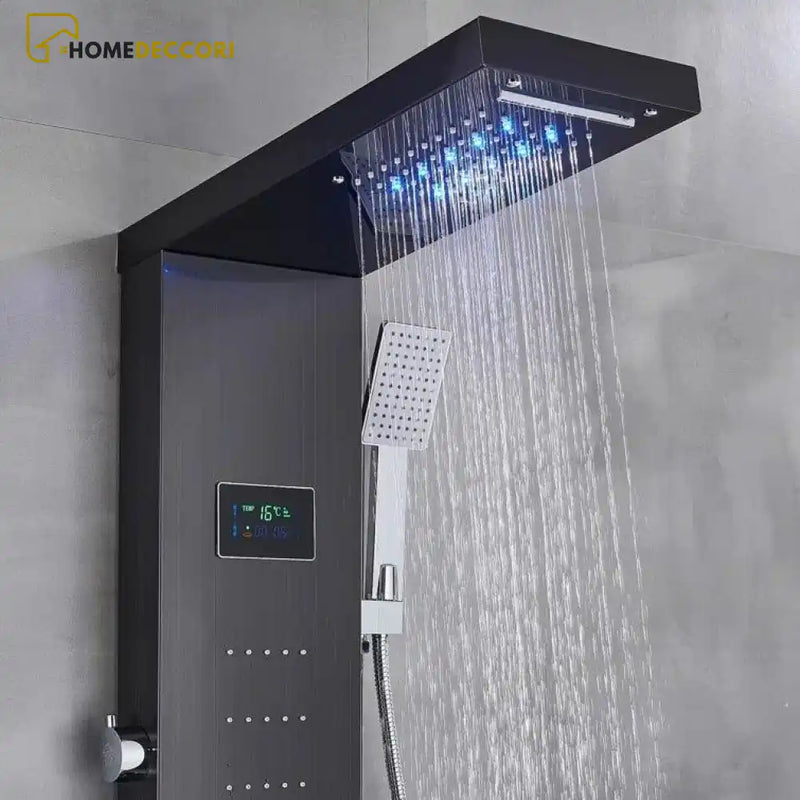 Ducha Vertical Spa Infinity Hidromassagem Cascata Led Display Digital Inox - Homedeccori