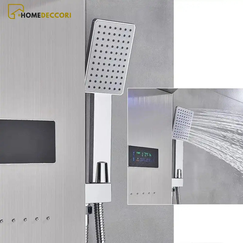 Ducha Vertical Spa Infinity Hidromassagem Cascata Led Display Digital Inox - Homedeccori