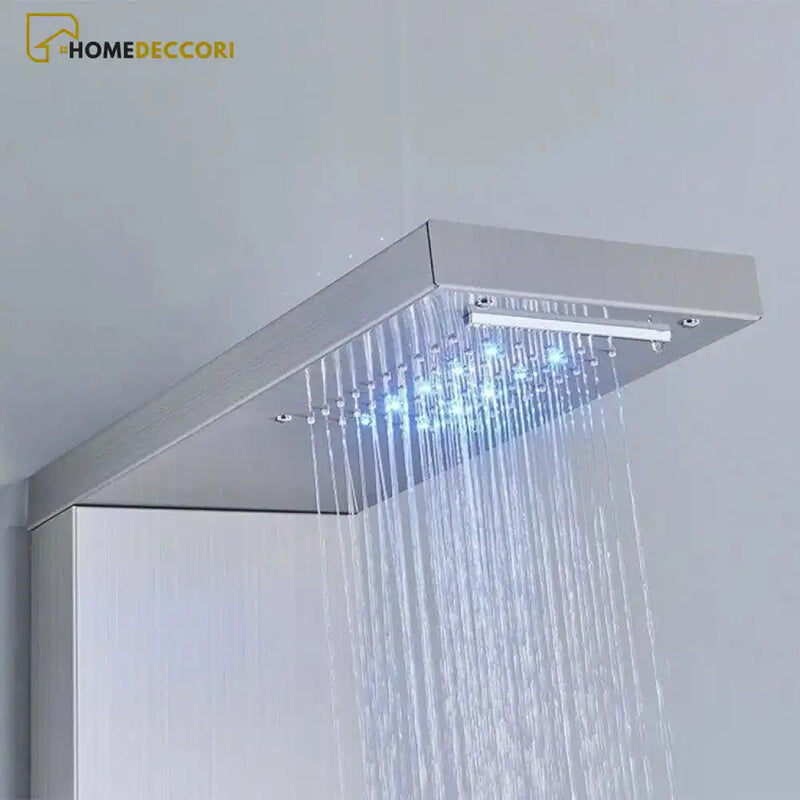 Ducha Vertical Spa Infinity Hidromassagem Cascata Led Display Digital Inox - Homedeccori