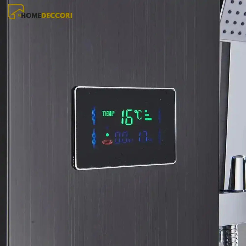 Ducha Vertical Spa Infinity Hidromassagem Cascata Led Display Digital Inox - Homedeccori