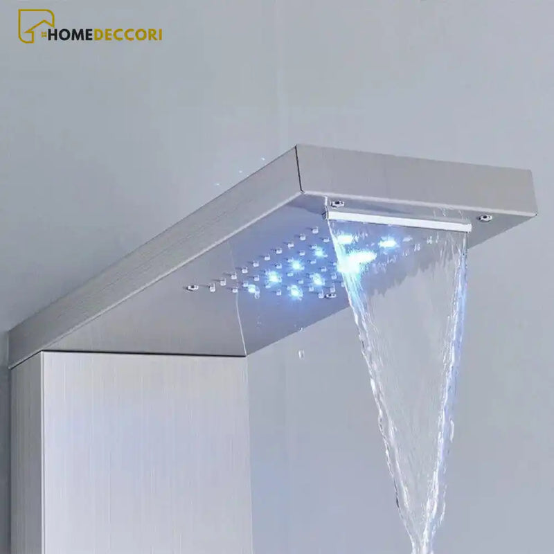 Ducha Vertical Spa Infinity Hidromassagem Cascata Led Display Digital Inox - Homedeccori