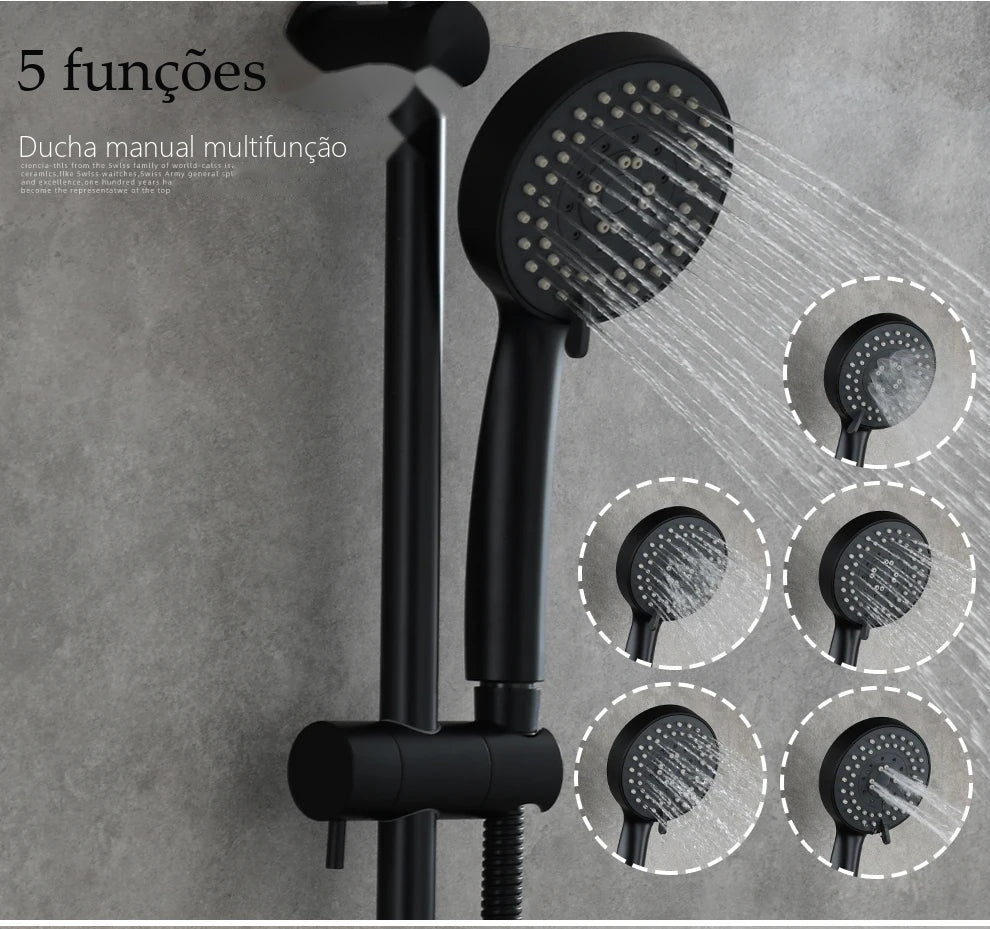 Barra Deslizante Ducha Manual Inox Ajustável 5 Funções Luino