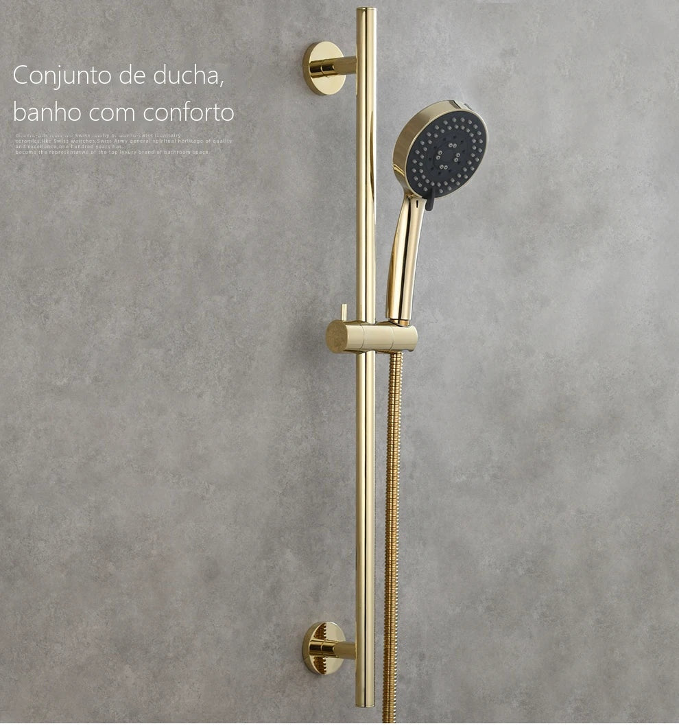 Barra Deslizante Ducha Manual Inox Ajustável 5 Funções Luino