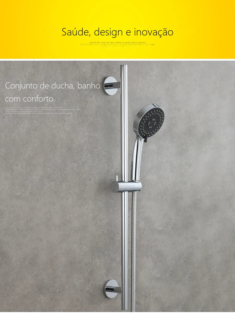 Barra Deslizante Ducha Manual Inox Ajustável 5 Funções Luino