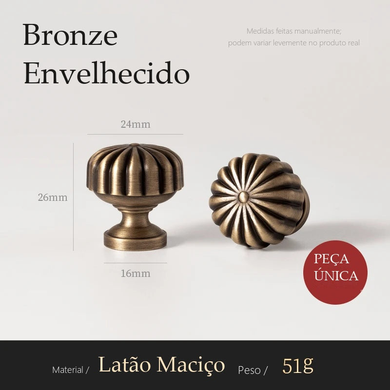 Puxador Anzio Bronze Envelhecido Ponto 24 mm - medidas
